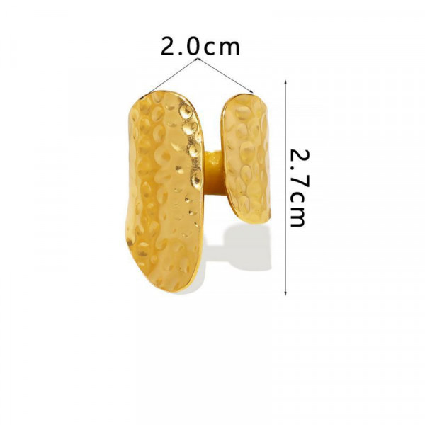 Двойное кольцо с фактурой чеканного металла CJM30248