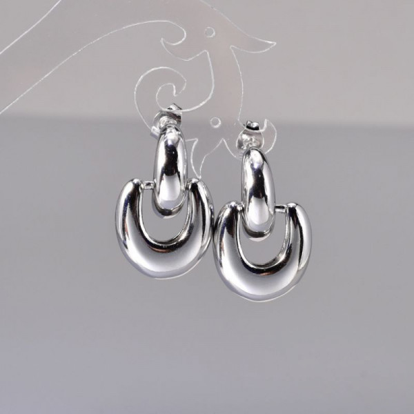 Серьги-кольца двойные литые переплетенные CJL14429