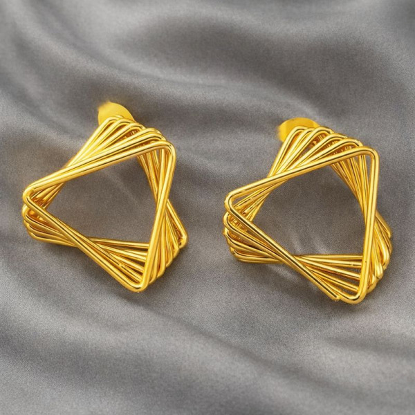 Серьги медицинская сталь напыление золотом 1J12413CJJ