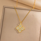 Золотистая цепочка с клевером в кристаллах CJH94042