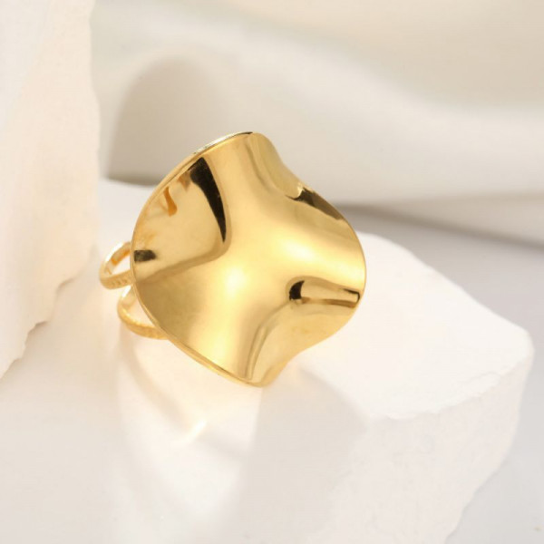 Широкое фактурное кольцо с эффектом мятого металла CJH27677