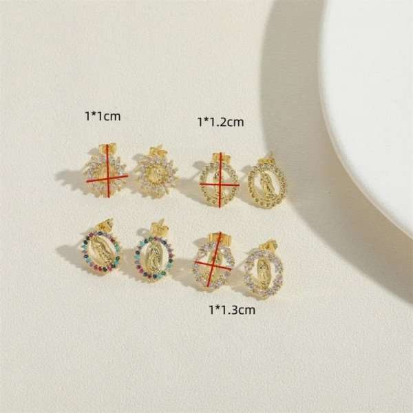 Серьги-пусеты Овалы со стразами CJC96376