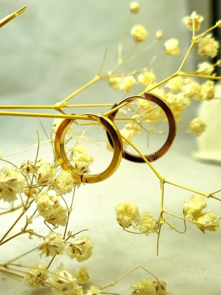 Базовые серьги-кольца конго с двухцветным покрытием J10271CJJ