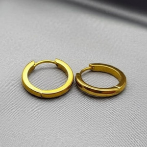 Базовые серьги-кольца конго с двухцветным покрытием J10271CJJ