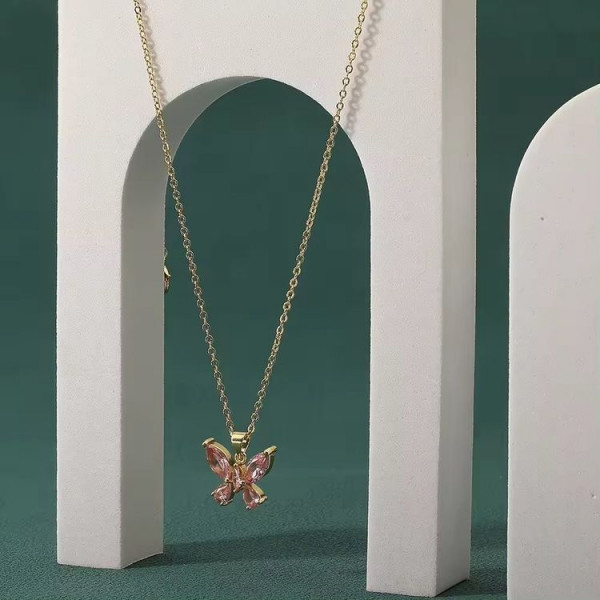 Колье медицинская сталь с напылением золотом J10837CJJ