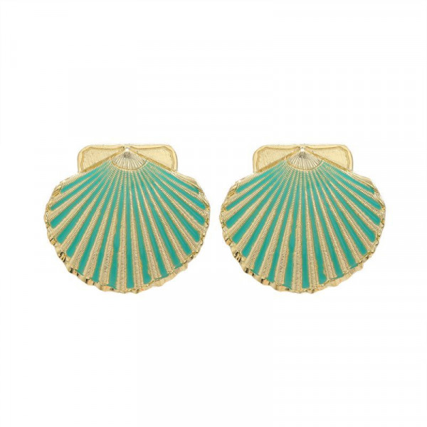 Тематические серьги-пусеты ракушки CJM02139