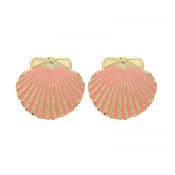 Тематические серьги-пусеты ракушки CJM02139