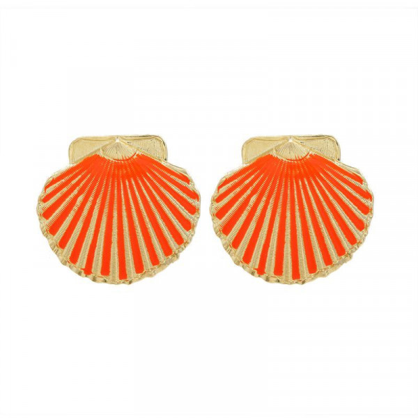 Тематические серьги-пусеты ракушки CJM02139