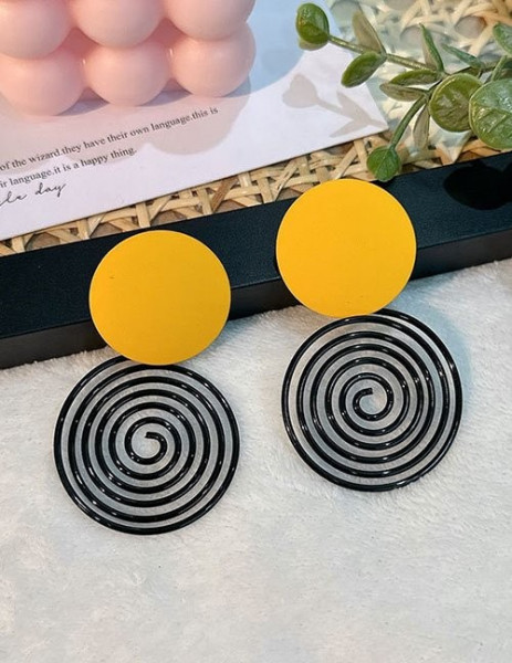 Контрастные серьги-пусеты спирали Z61100