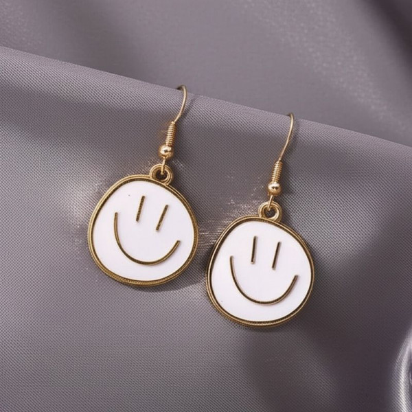 Серьги ювелирный сплав смайлы J11549CJJ