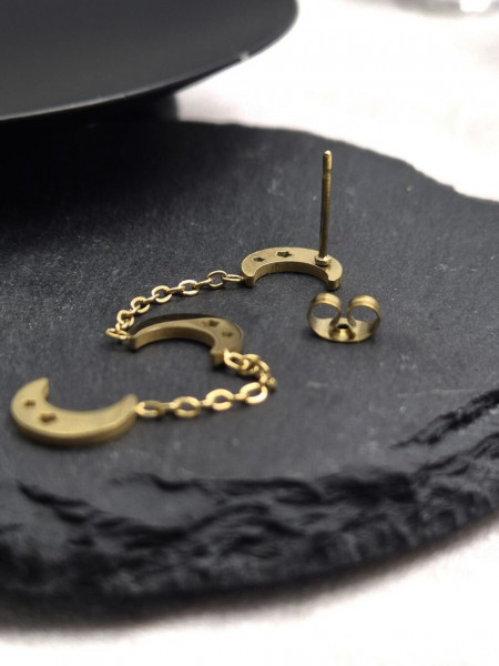 Длинные серьги-пусеты с каскадом полумесяцев J11539CJJ