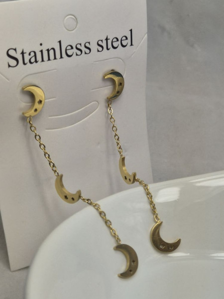 Длинные серьги-пусеты с каскадом полумесяцев J11539CJJ