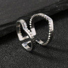 Двойное кольцо с геометрической дорожкой CJJ16926