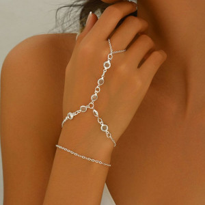 Браслет слейв серебристые искры в геометрии CJR81474