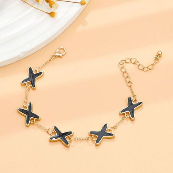 Браслет цепочка с зелеными четырехлистниками CJM40419