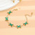 Браслет цепочка с зелеными четырехлистниками CJM40419