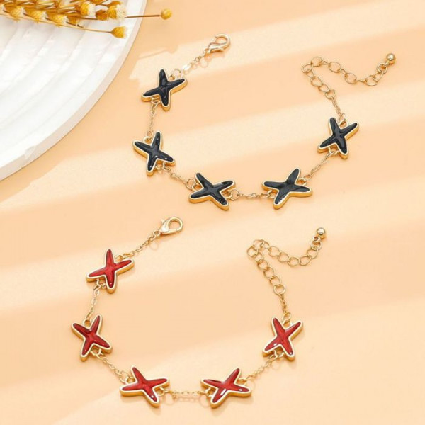 Браслет цепочка с зелеными четырехлистниками CJM40419