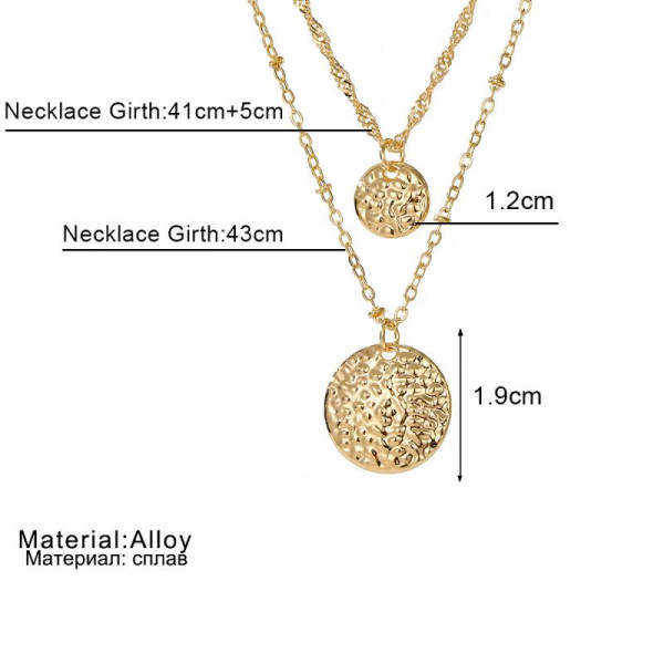 Двойная цепочка с двумя круглыми медальонами CJR63314