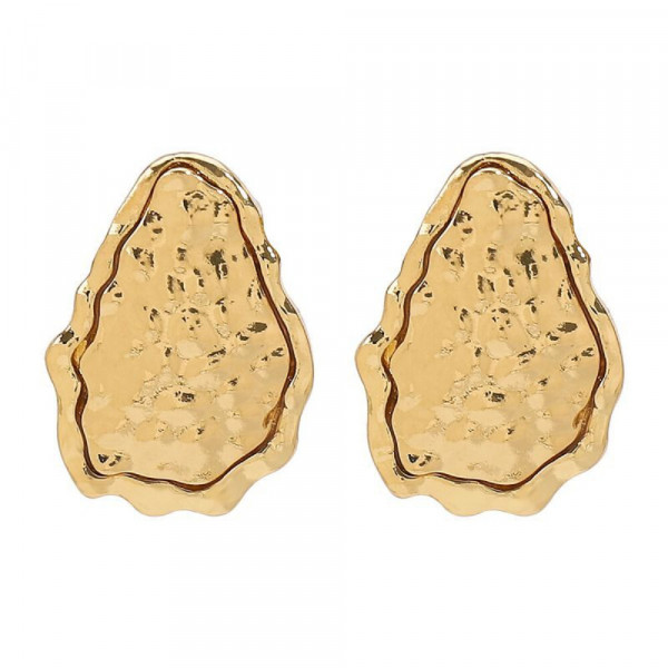 Серьги-гвоздики Капли из жатого серебра CJ04236