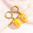 Серьги-конго с желтым перламутром CJG24786