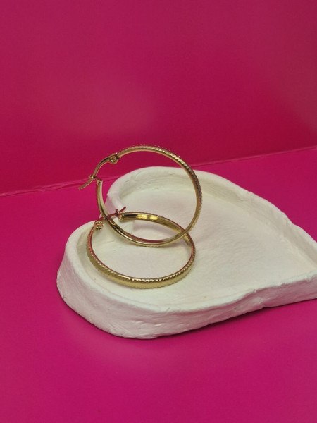 Серьги кольца из стали с напылением золотом J11540CJJ