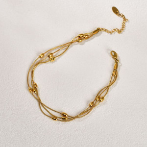 Браслет многослойный из тонких цепей с плетением CJP77869