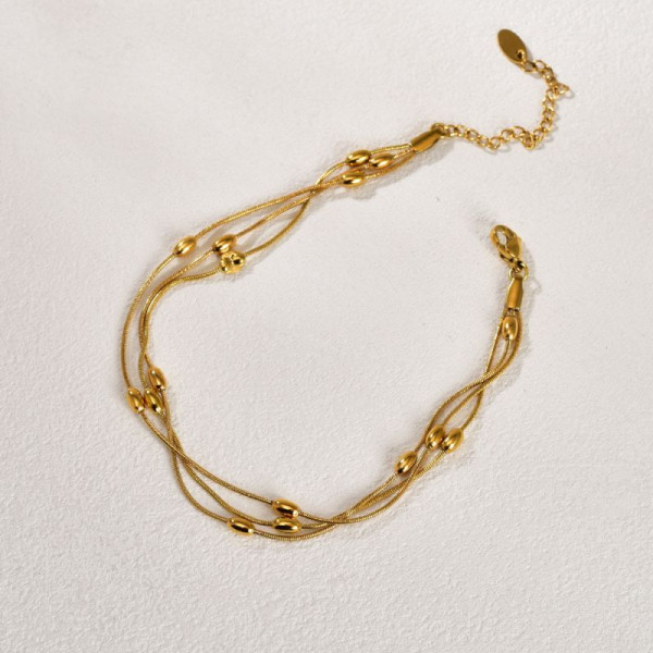 Браслет многослойный из тонких цепей с плетением CJP77869