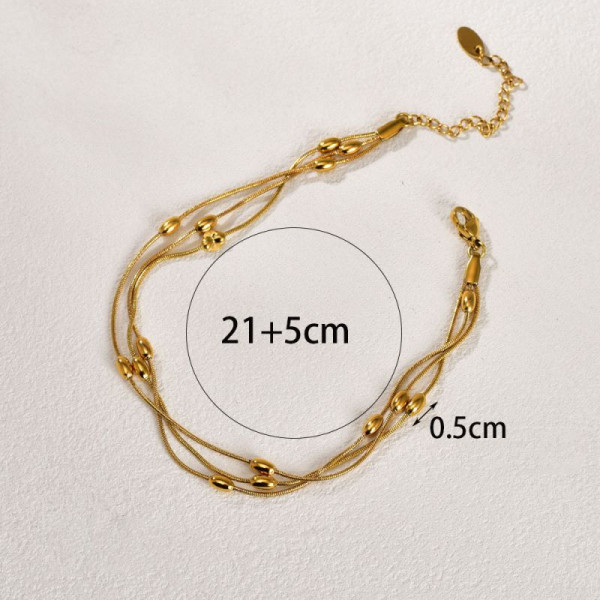 Браслет многослойный из тонких цепей с плетением CJP77869