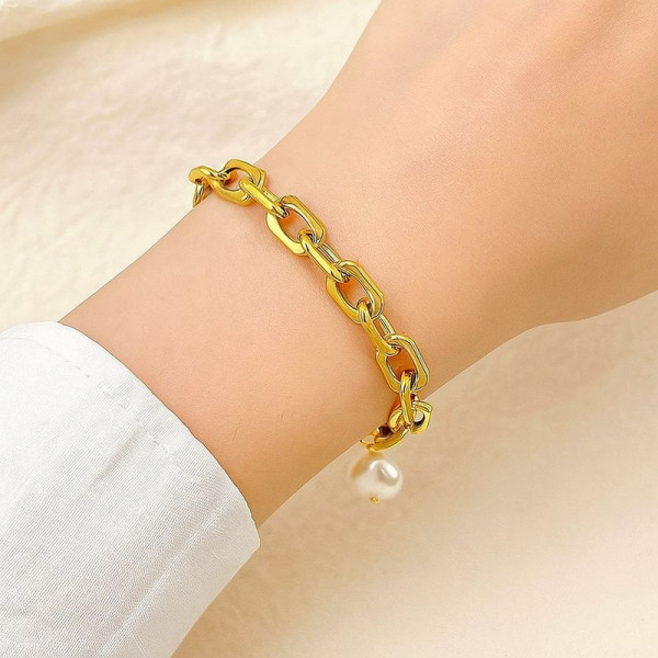 Браслет-цепочка с крупной жемчужиной 1J12020CJJ