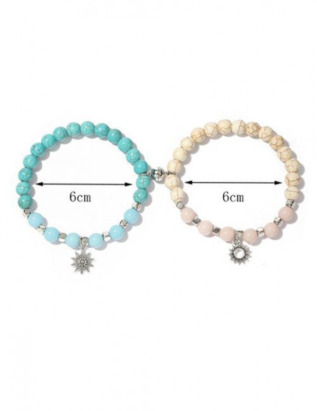Парные браслеты солнечный берег с подвесками-цветами R19776