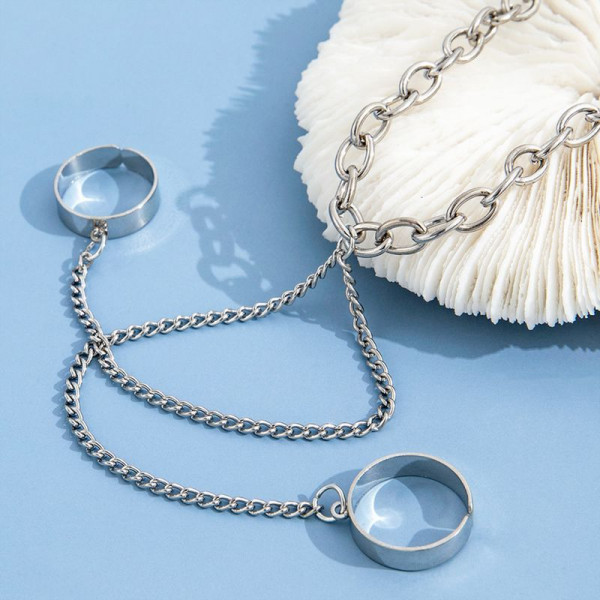 Слейв-браслет темный глянец в стиле готика CJF11368