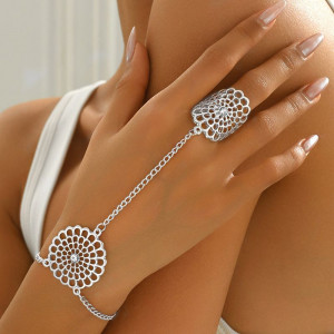 Браслет слейв серебряный ажур с орнаментом CJR81488
