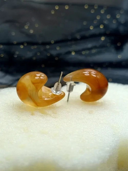 Набор разноцветных акриловых серег пусет в форме глянцевых капель 1J10141СJJ