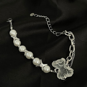 Жемчужное колье-трансформер с подвеской в форме медведя CJH56222