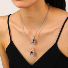 Тройная цепочка с подвесками в форме луны и звезд CJH67022