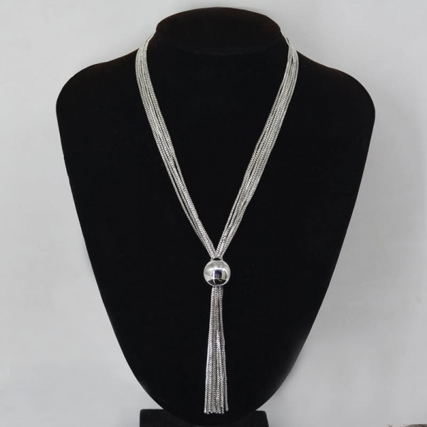 Многослойный серебристый сотуар с каскадом нитей 1J11751CJJ