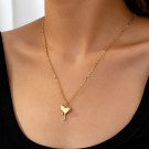 Цепочка с подвеской в форме золотистого бантика CJH67215