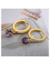 Серьги-кольца с аметистовыми подвесками L76210