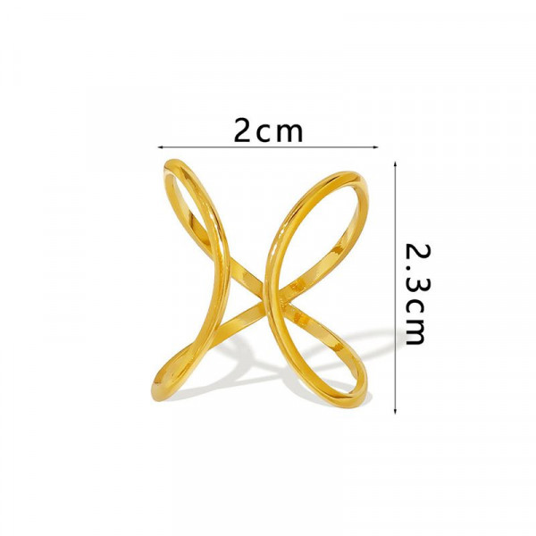 Незамкнутое кольцо с пересекающимися плавными линиями CJM30190