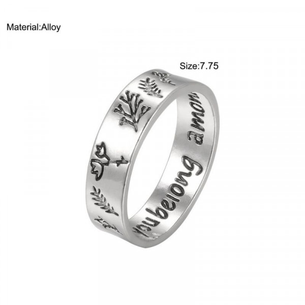 Широкое кольцо с орнаментом бабочек и надписью N76257