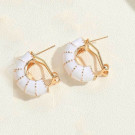 Серьги-кольца с белой эмалью CJC96385