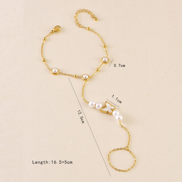 Слейв-браслет порхающие бабочки с золочением CJE97511