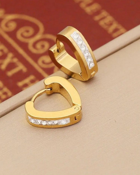 Треугольные серьги-кольца конго с дорожкой страз J10274CJJ