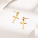 Золотистые висячие серьги Кресты CJH23995