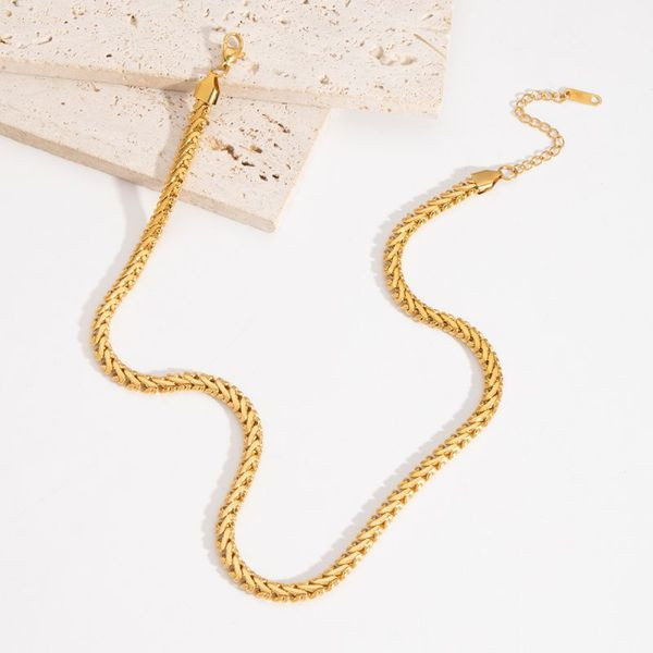 Серебристая цепочка сложного плетения CJL84069