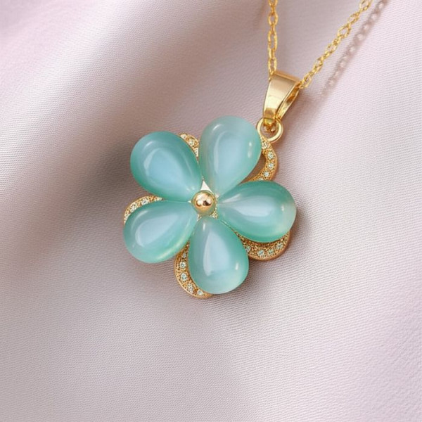 Цепочка с подвеской в форме голубого цветка J10846CJJ