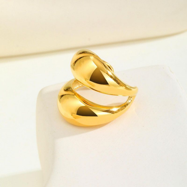 Широкое фантазийное кольцо с волнообразным изгибом CJN36253