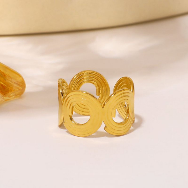 Ажурное разомкнутое кольцо из круглых звеньев CJM30191