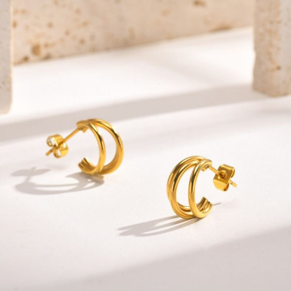 Двойные серьги-полукольца CJD04753