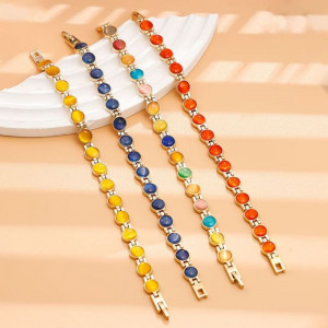 Браслет дорожка с разноцветными кристаллами CJM40442